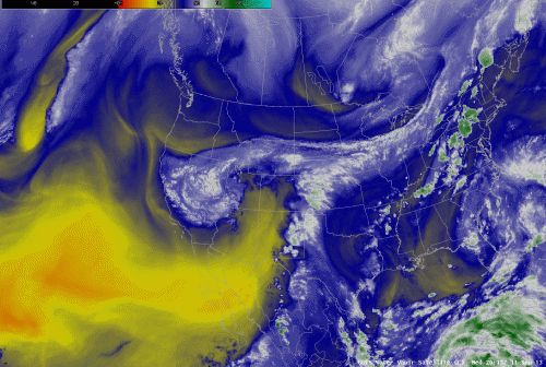 Water Vapor Systems Seen From GOES 15 and GOES 13 Satellites 12 September 2013